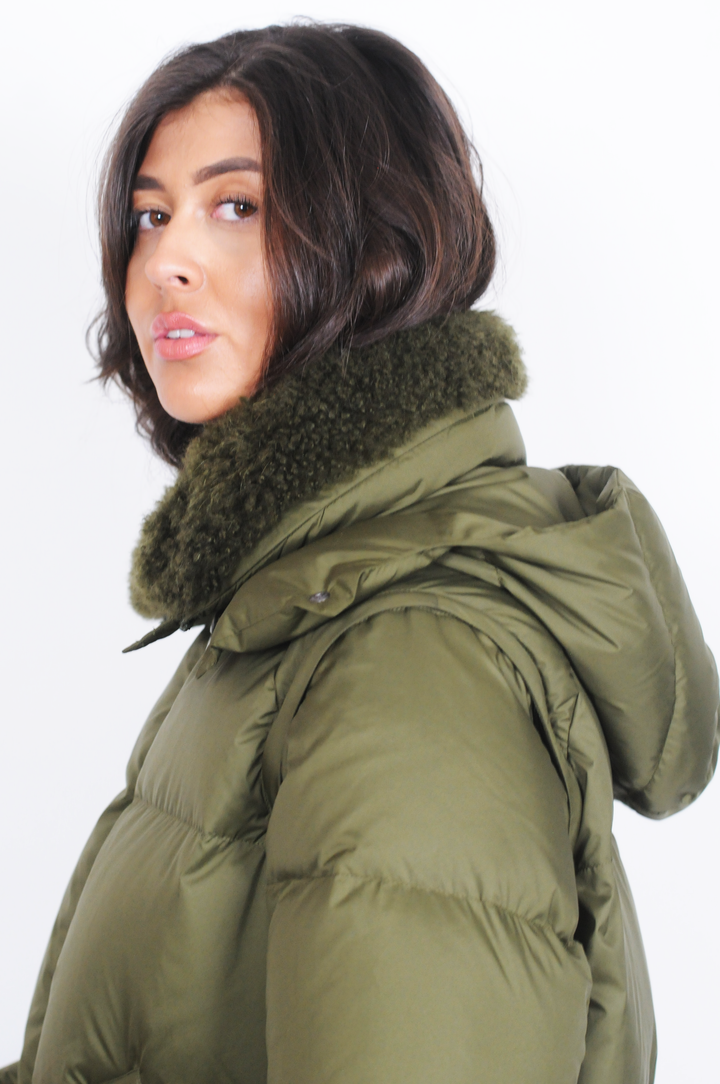 Kannerva, 98 cm. - Untuvatakki/liivi - Naiset - Army Green