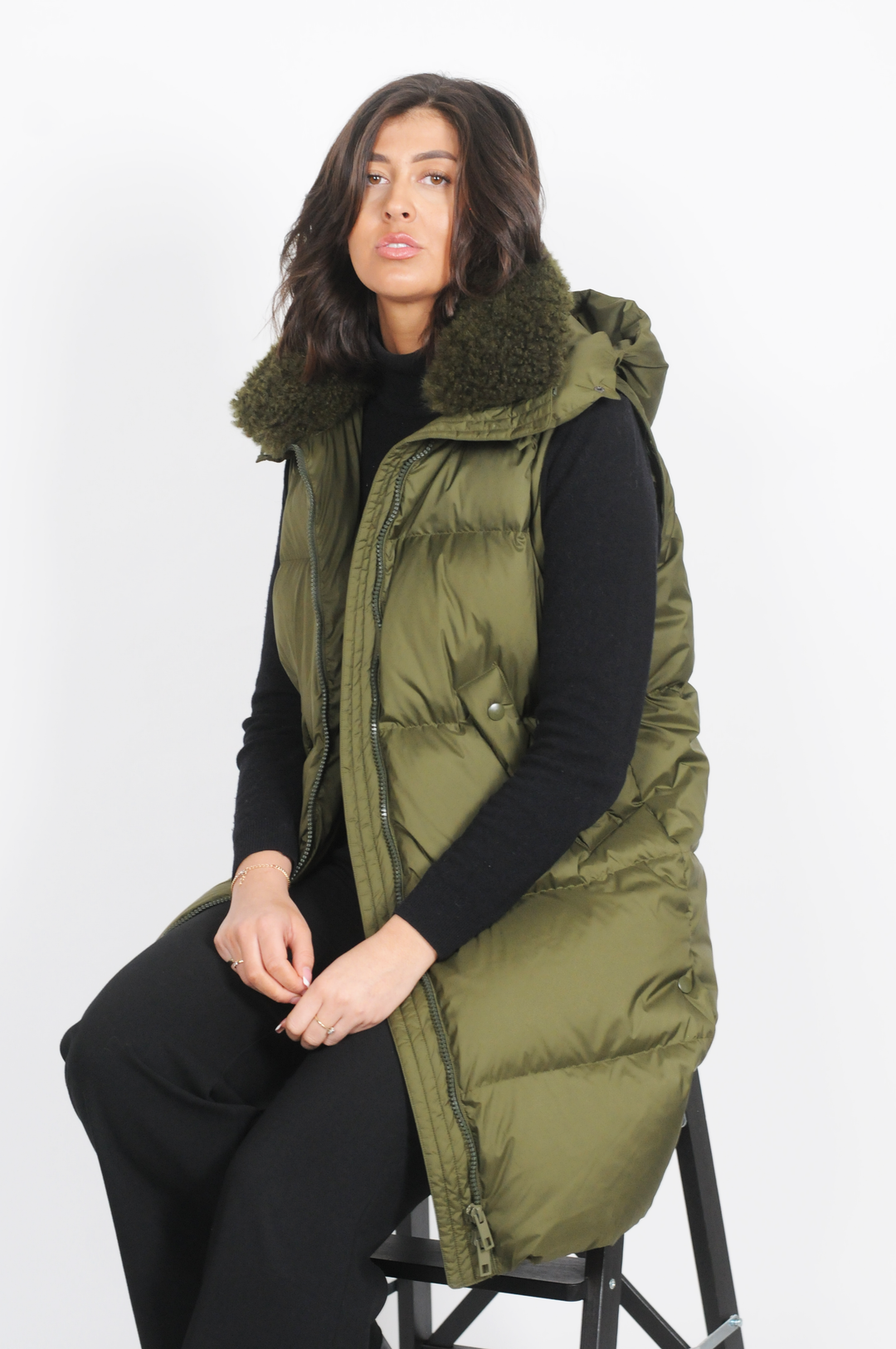 Kannerva, 98 cm. - Untuvatakki/liivi - Naiset - Army Green