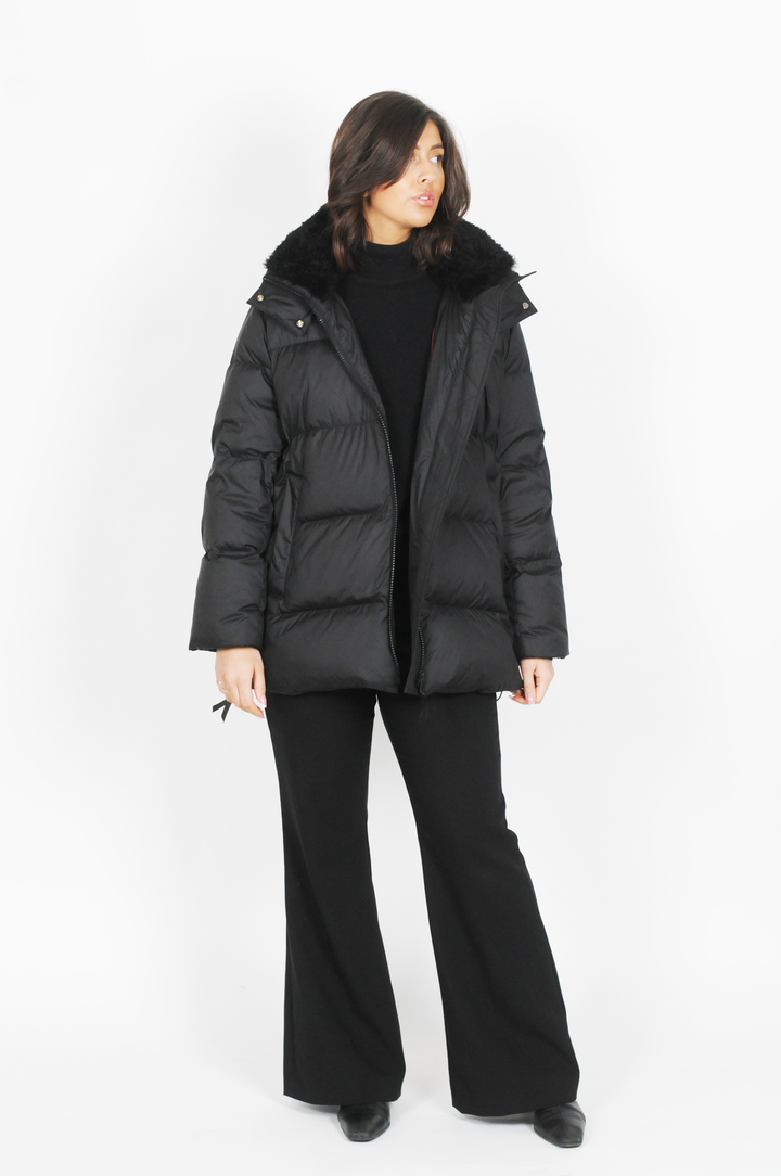 Hester, 75 cm. - Dunjakke med hette - Dame - Svart