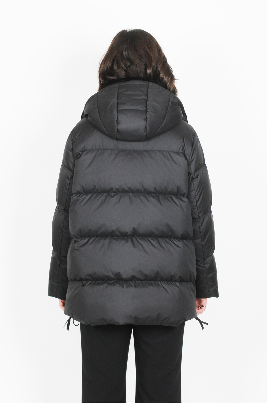 Hester, 75 cm. - Dunjakke med hette - Dame - Svart