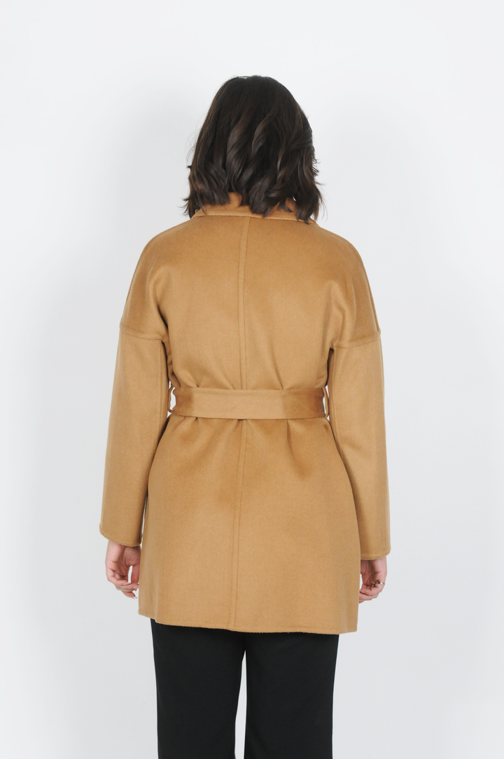 Heda, 85 cm. - Kraag - Wollen jasje - Dames - Camel