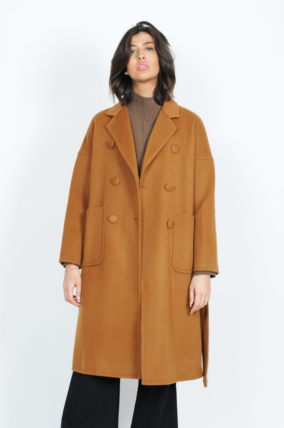 Harlow, 105 cm. - Krave - Uldfrakke - Damer - Cognac