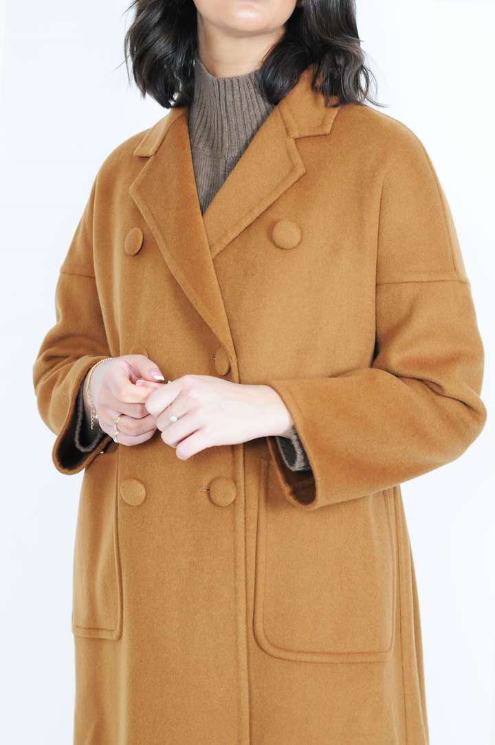 Harlow, 105 cm. - Krave - Uldfrakke - Damer - Cognac