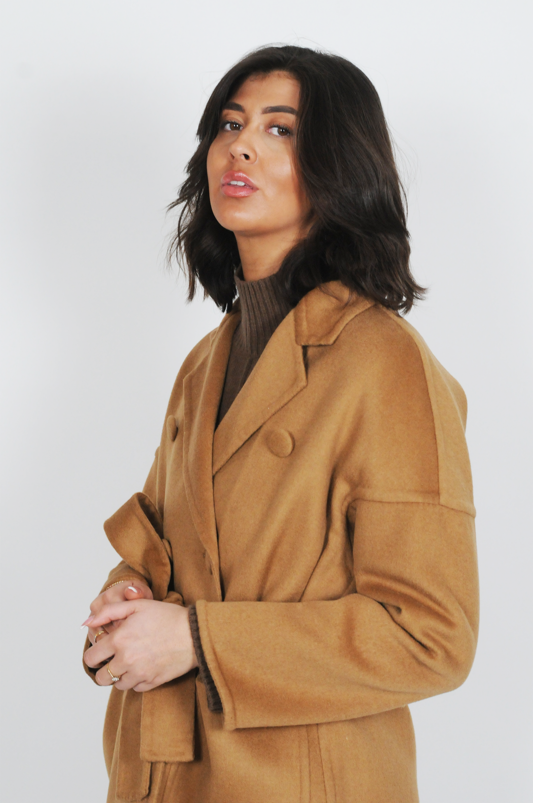 Harlow, 105 cm. - Krave - Uldfrakke - Damer - Cognac
