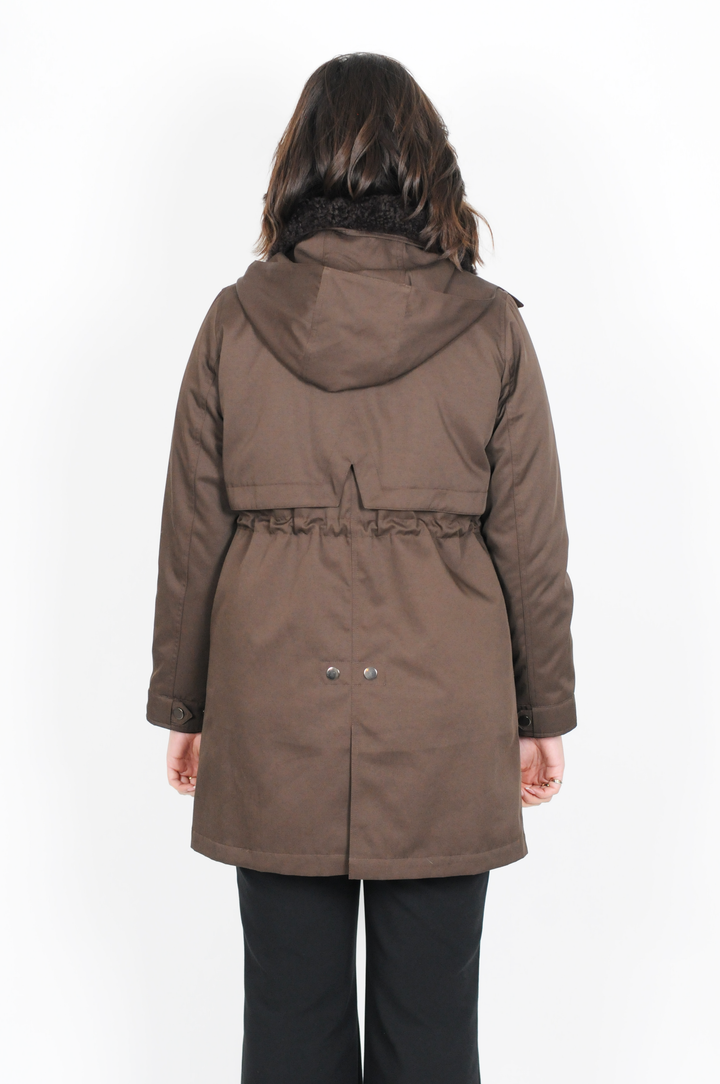 Haagnau, 87 cm. - Textiel jack - Dames - Bruin