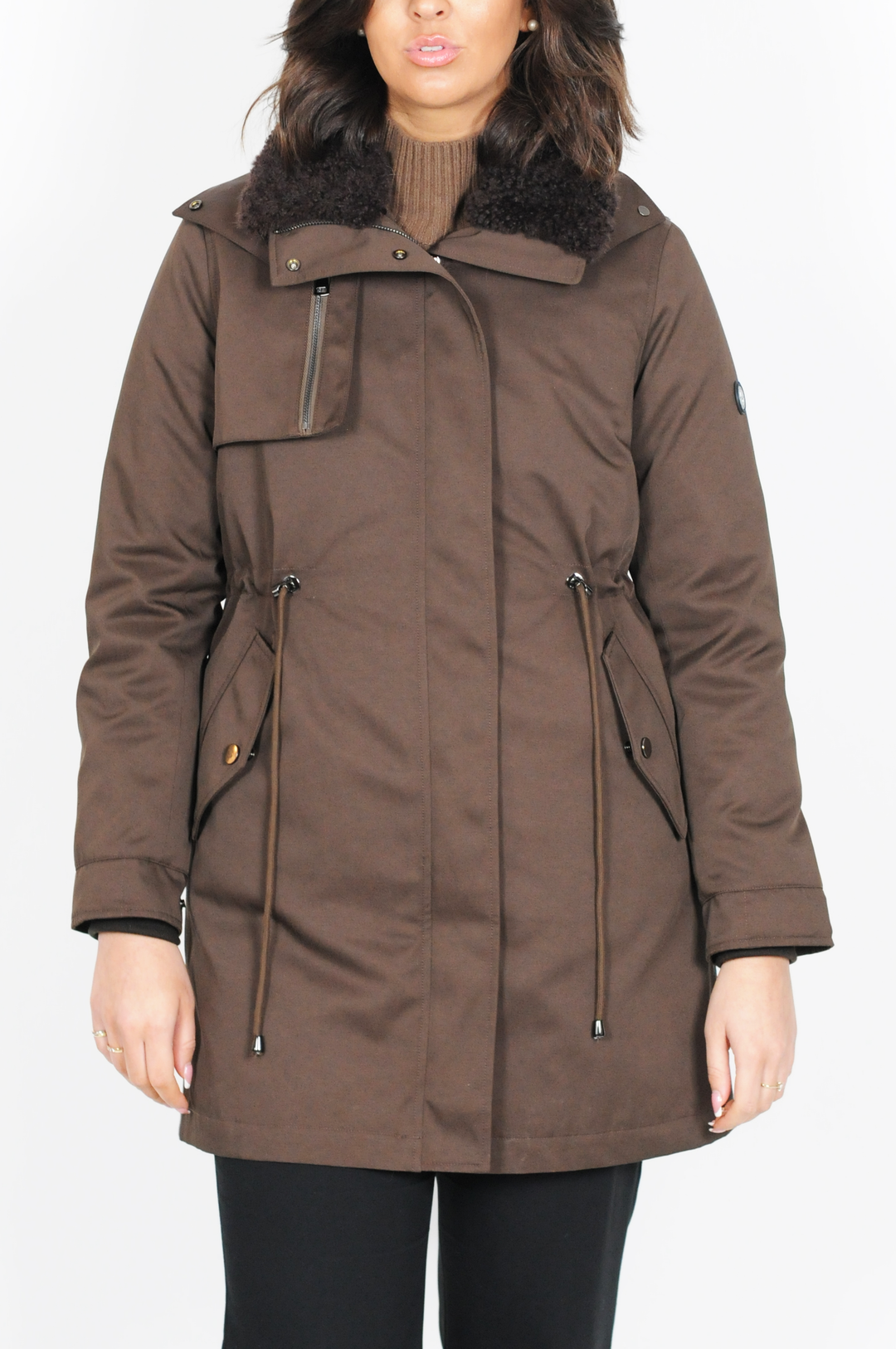 Haagnau, 87 cm. - Textiel jack - Dames - Bruin