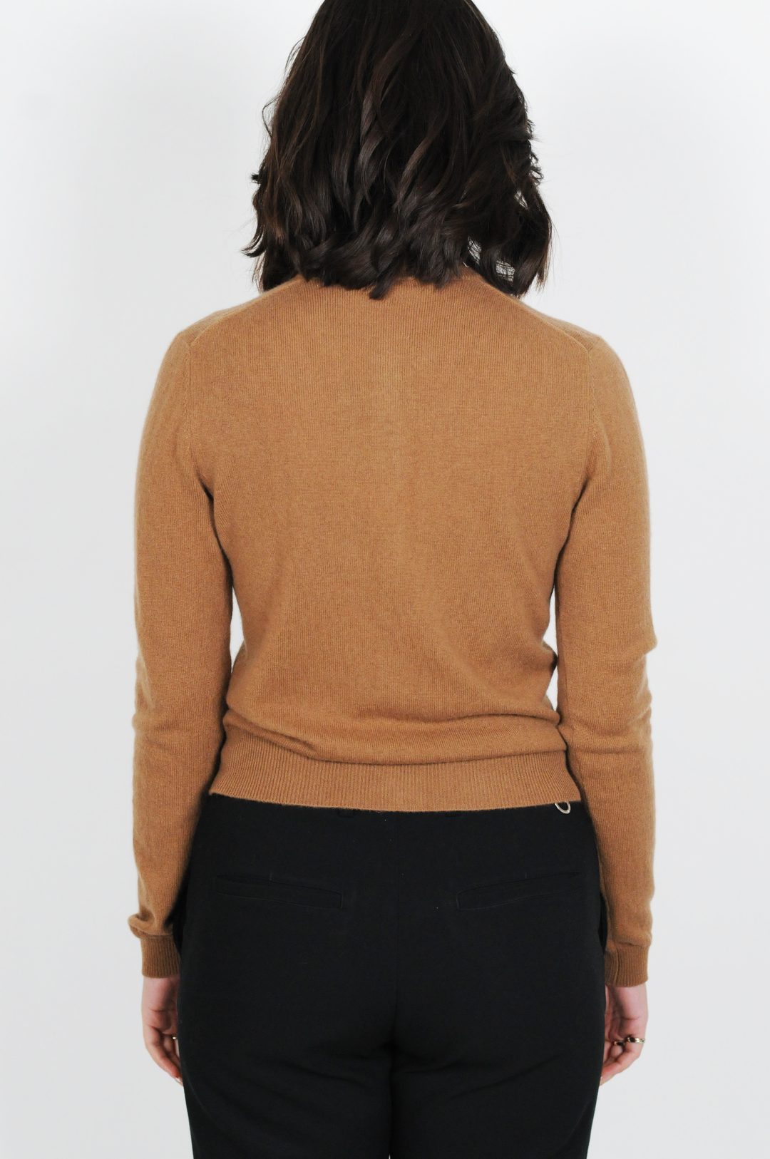 SY-23022 Cardigan - 100% Cashmere - Damer - Dark Camel