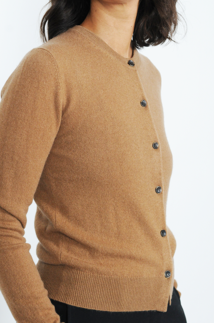 SY-23022 Cardigan - 100% Cashmere - Damer - Dark Camel
