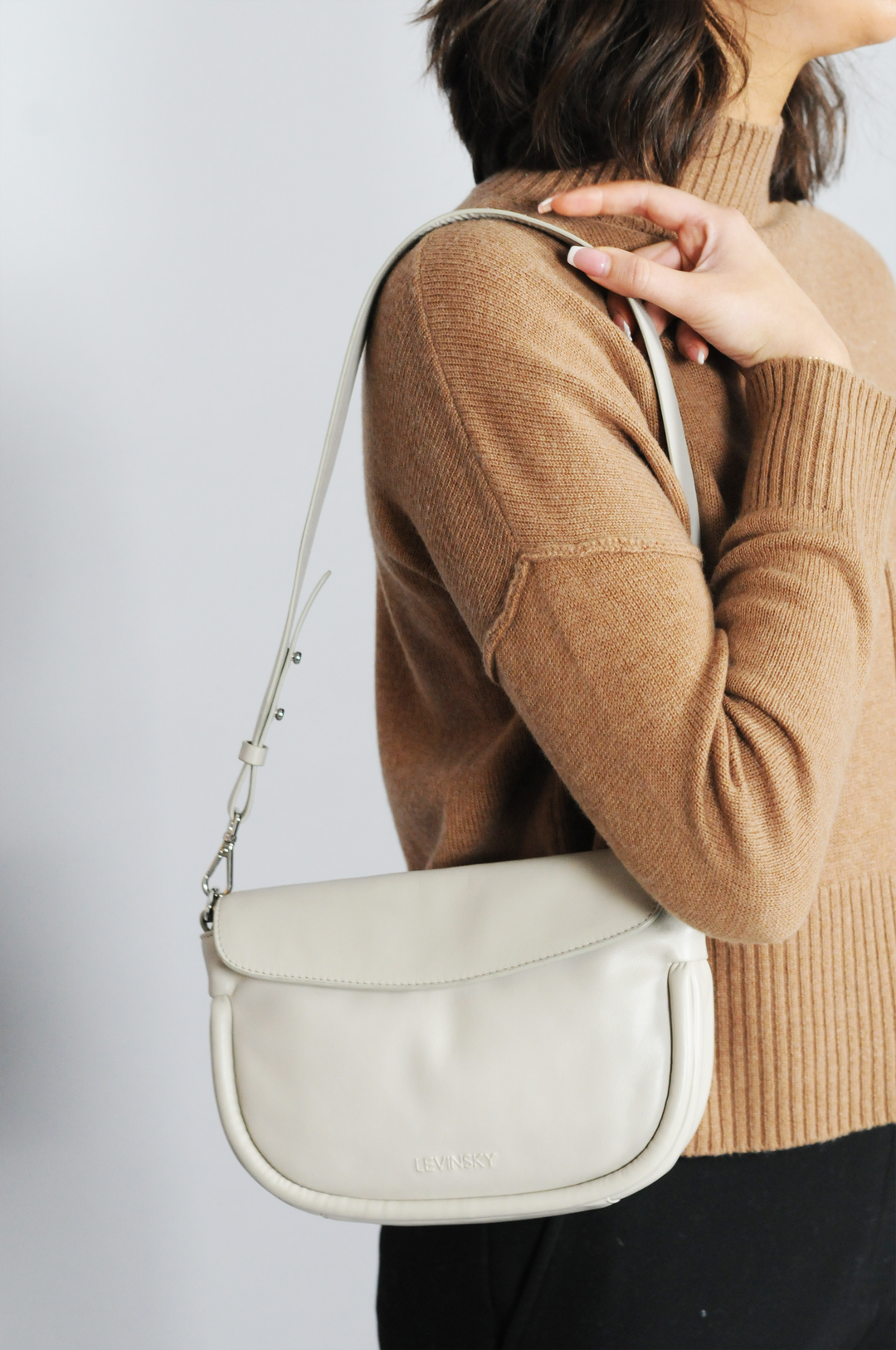 Crossbody 14840 - Lædertaske Tilbehør - Beige