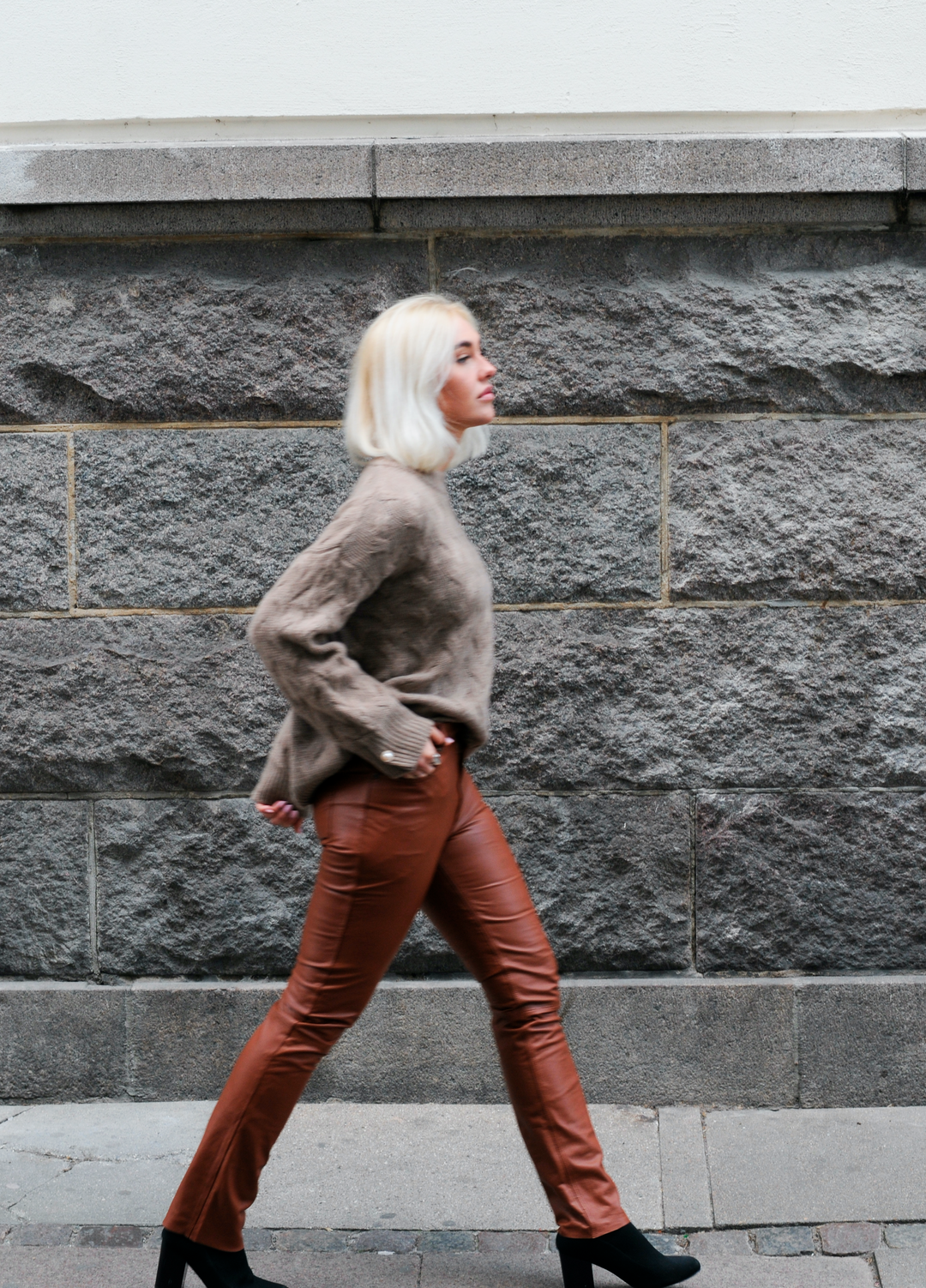 Jill Trouser - Lamb Nappa Skinnbukse - Dame - Dark Tan
