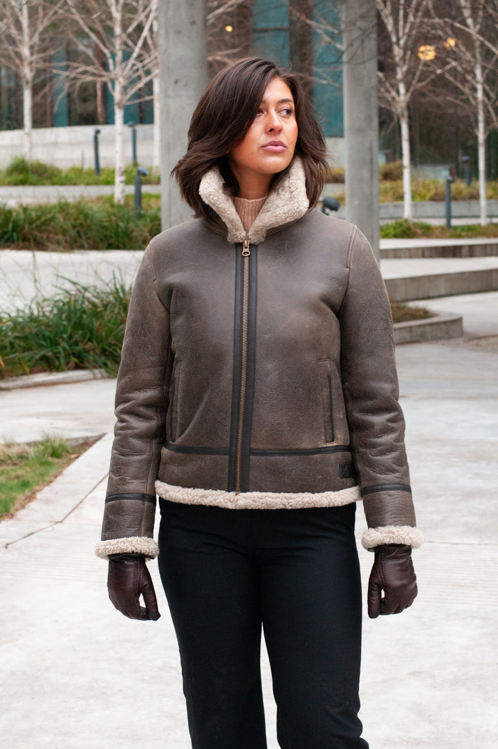 Hadine, 60 cm. - Kraag - Cool Lamb - Dames - Bruin