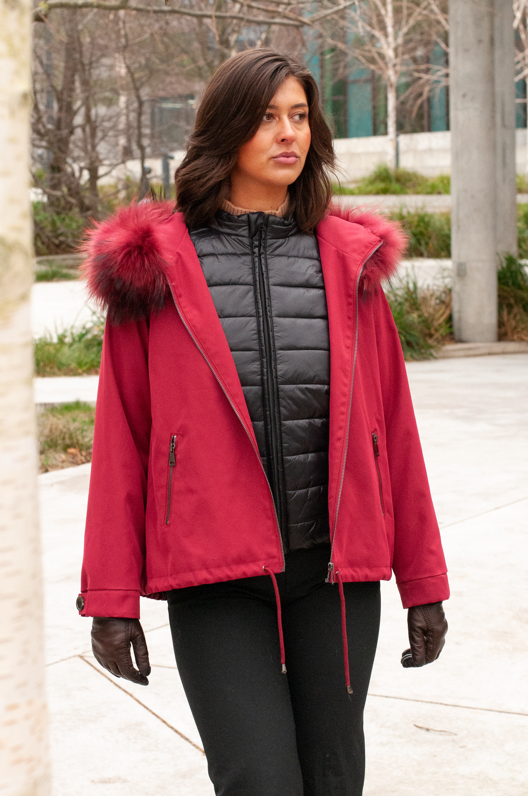 Filla, 69 cm. - Hood Textile - Women Red