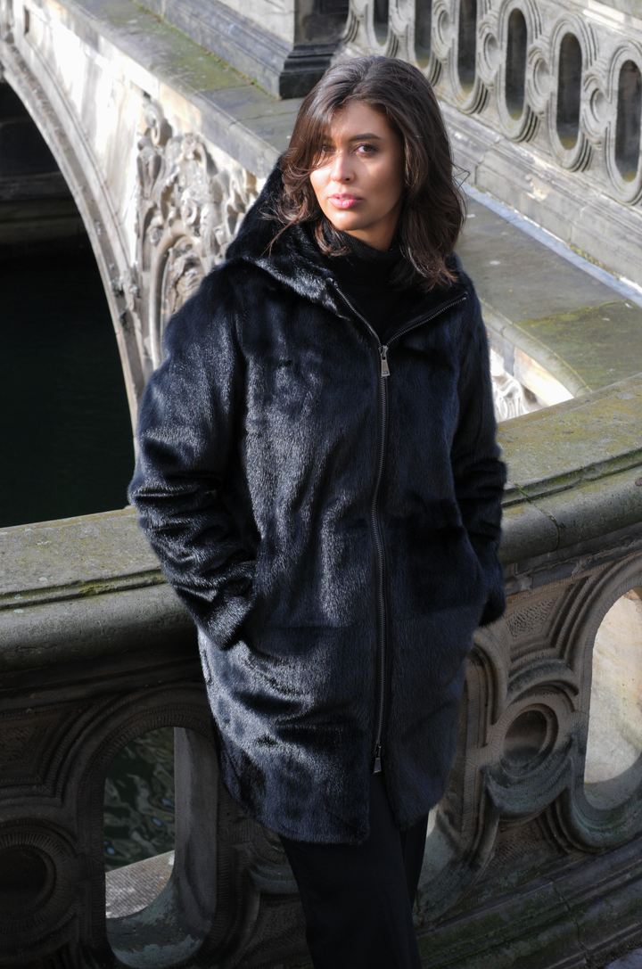 Delaney, 87 cm. - Hætte - Sealjacket - Damer - Blå
