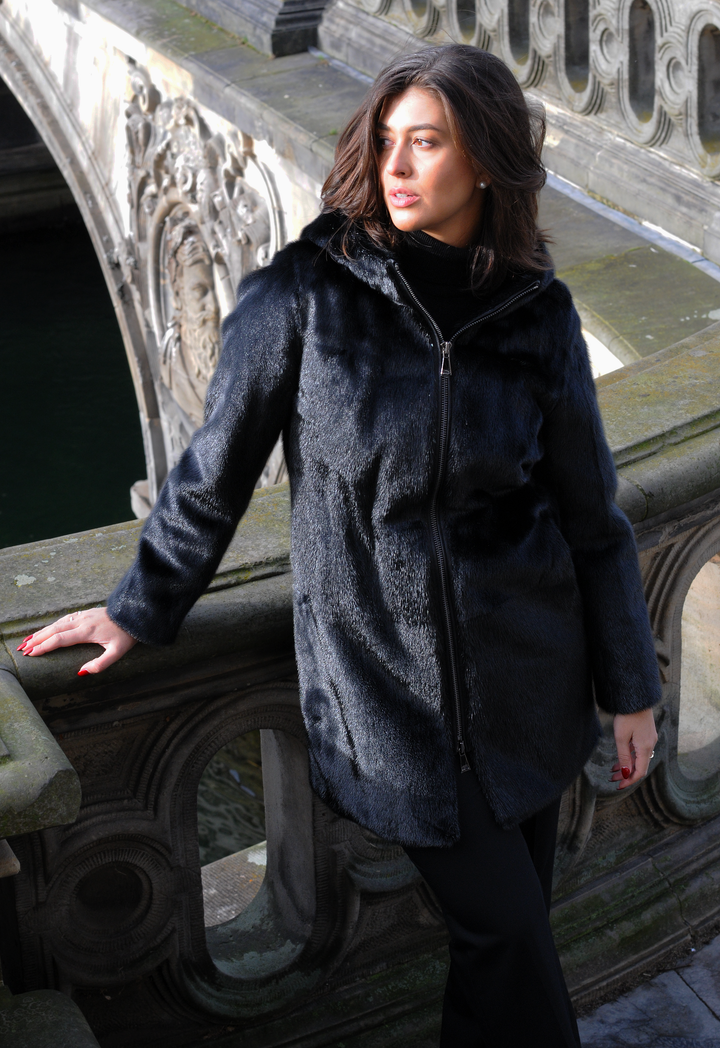 Delaney, 87 cm. - Hætte - Sealjacket - Damer - Blå