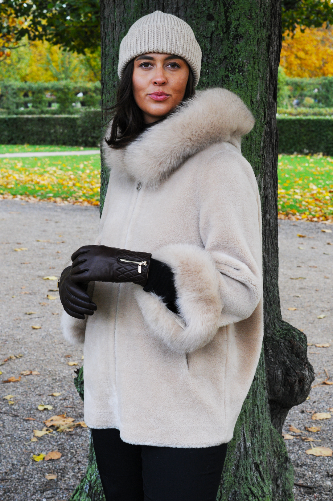 Franciane, 78 cm. - Hætte - Air Wool - Damer - Light Camel