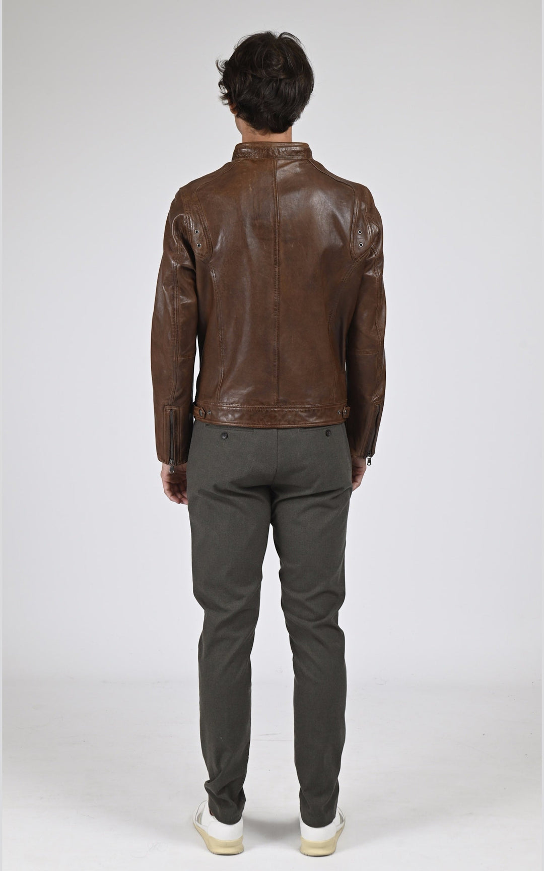 Blouson Cuir Homme Daytona 73, modèle Dustin 100233 de couleur marron
