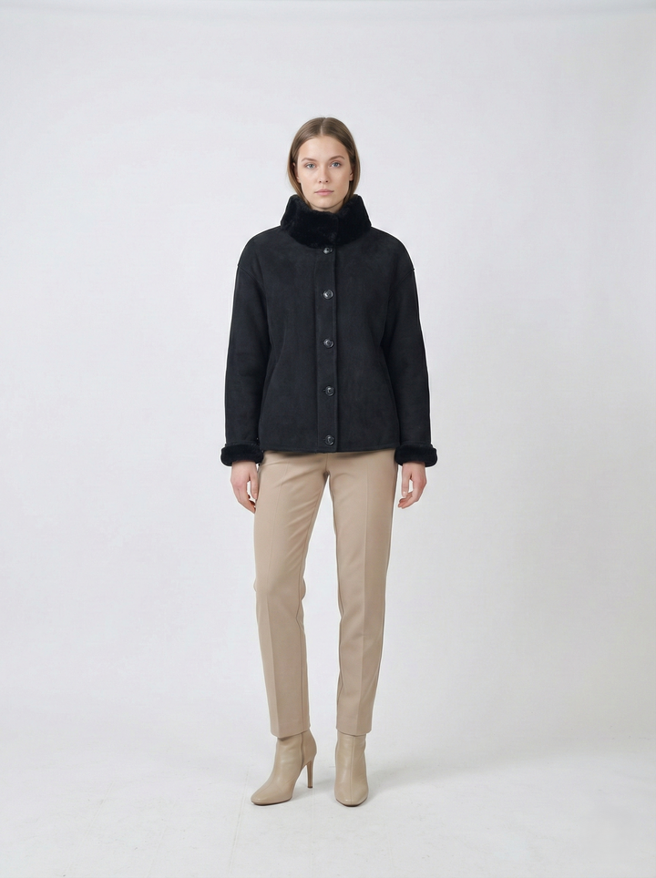 Olivia, 62 cm. - Ruskindslam - Damer - Sort