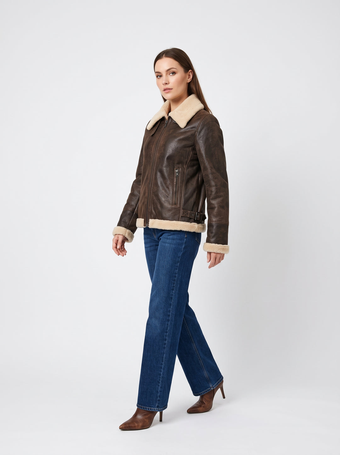 Fnis, 62 cm. - Lammetornado læder - Damer - Mellembrun