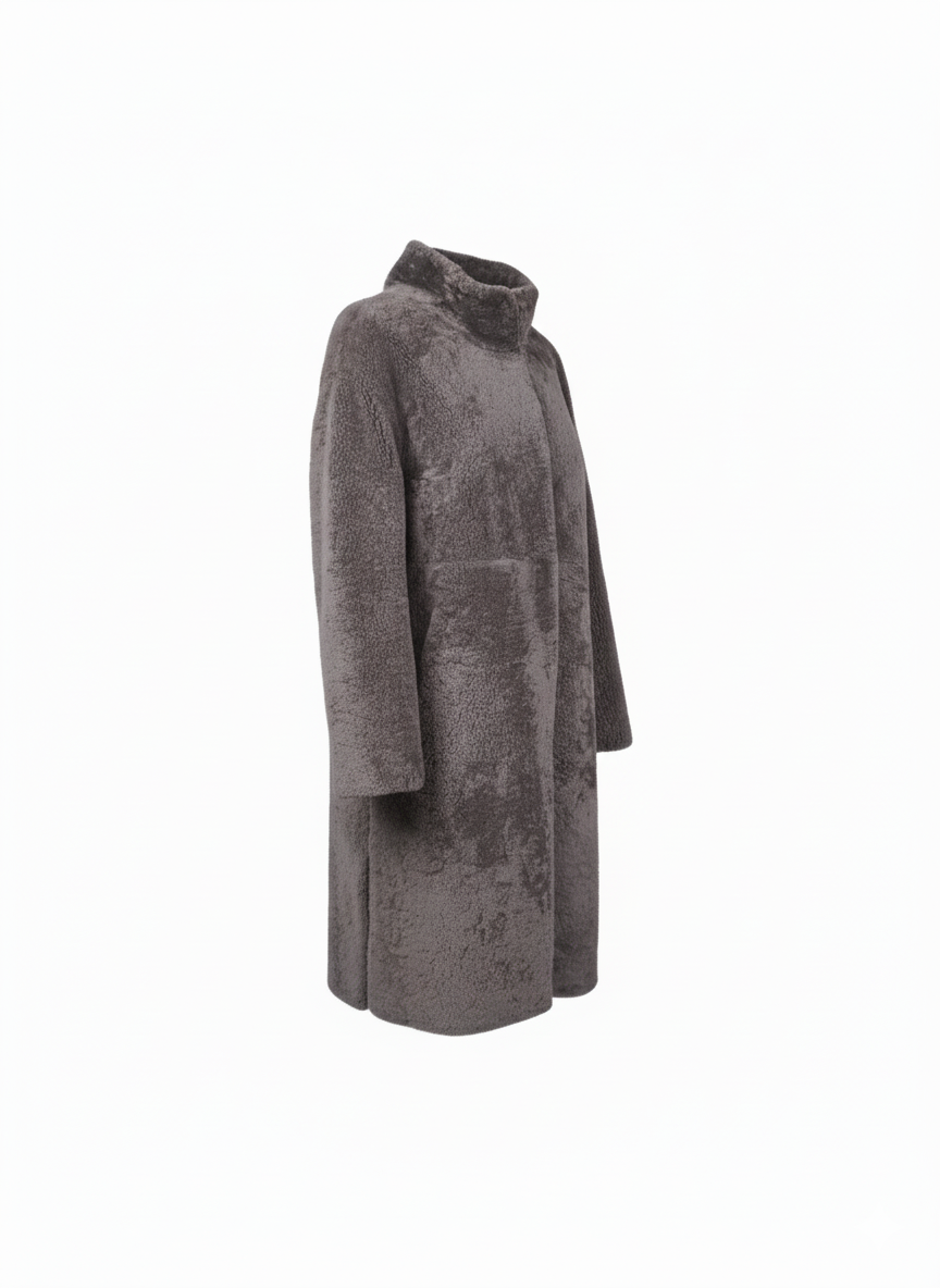 Filuka, 100 cm. - Krage - Krøllete lam - Dame - Taupe