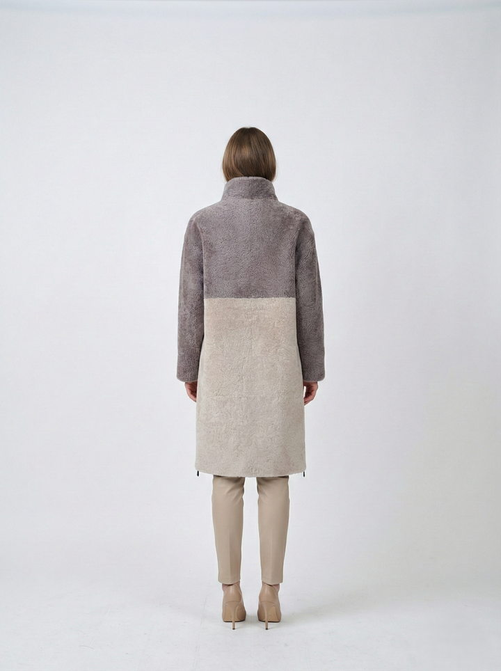 Filuka, 100 cm. - Kaulus - Curly Lamb - Naiset - Latte & Dark Beige