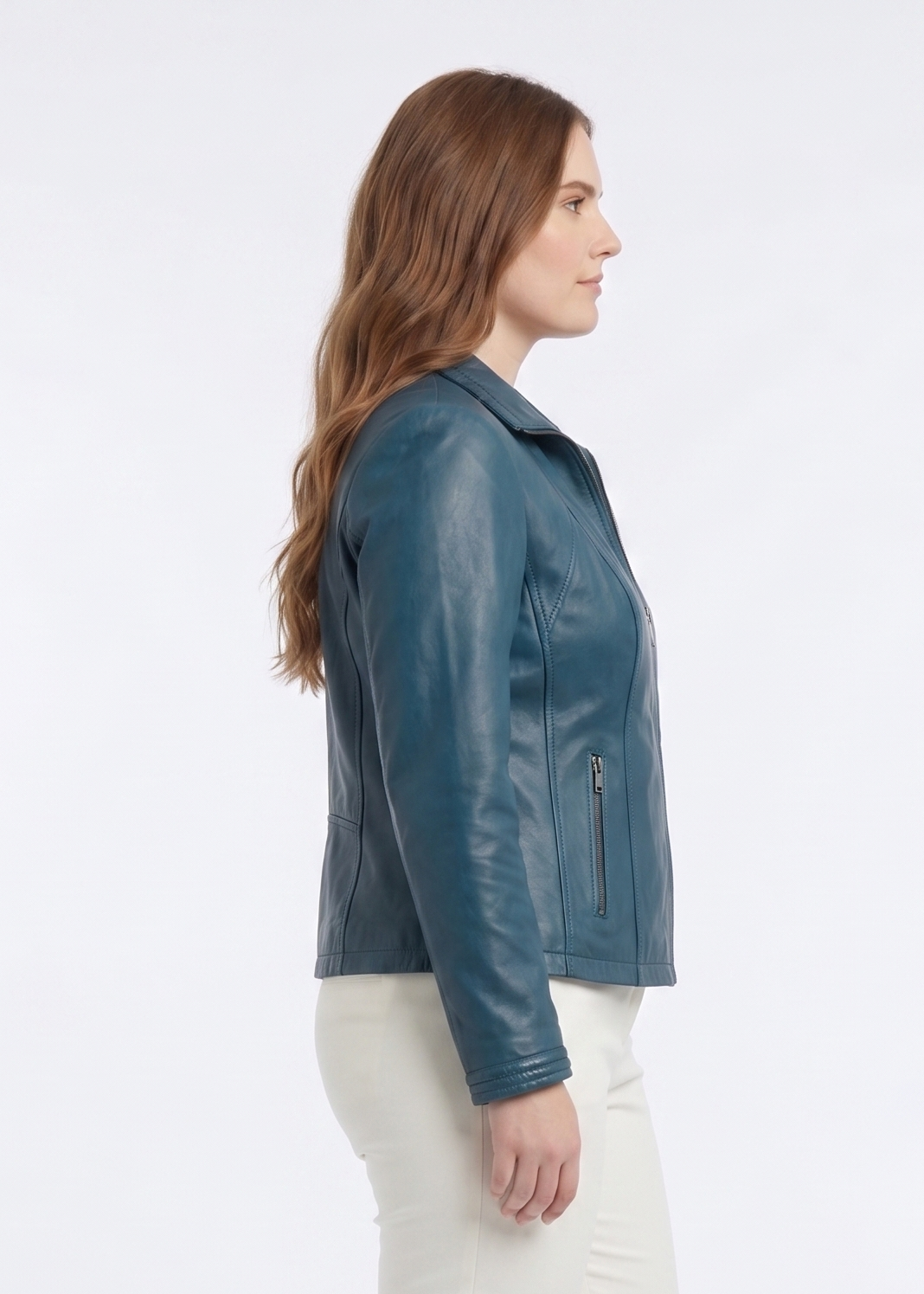P 14-02 - Comfort - Lamb Malli Leren Jas - Dames - Kobaltblauw