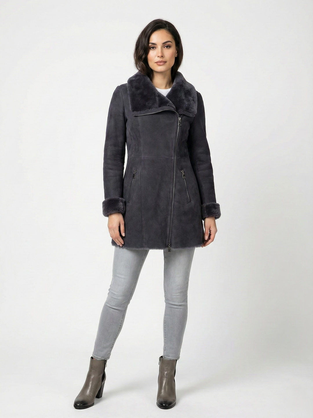 Monroe, 80 cm. - Semsket lam - Dame - Segred Grey