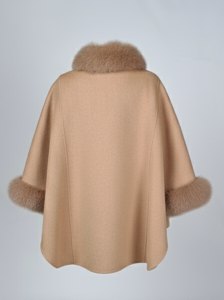 Damini Poncho, 75 cm. - Uld - Kvinder - Kamel
