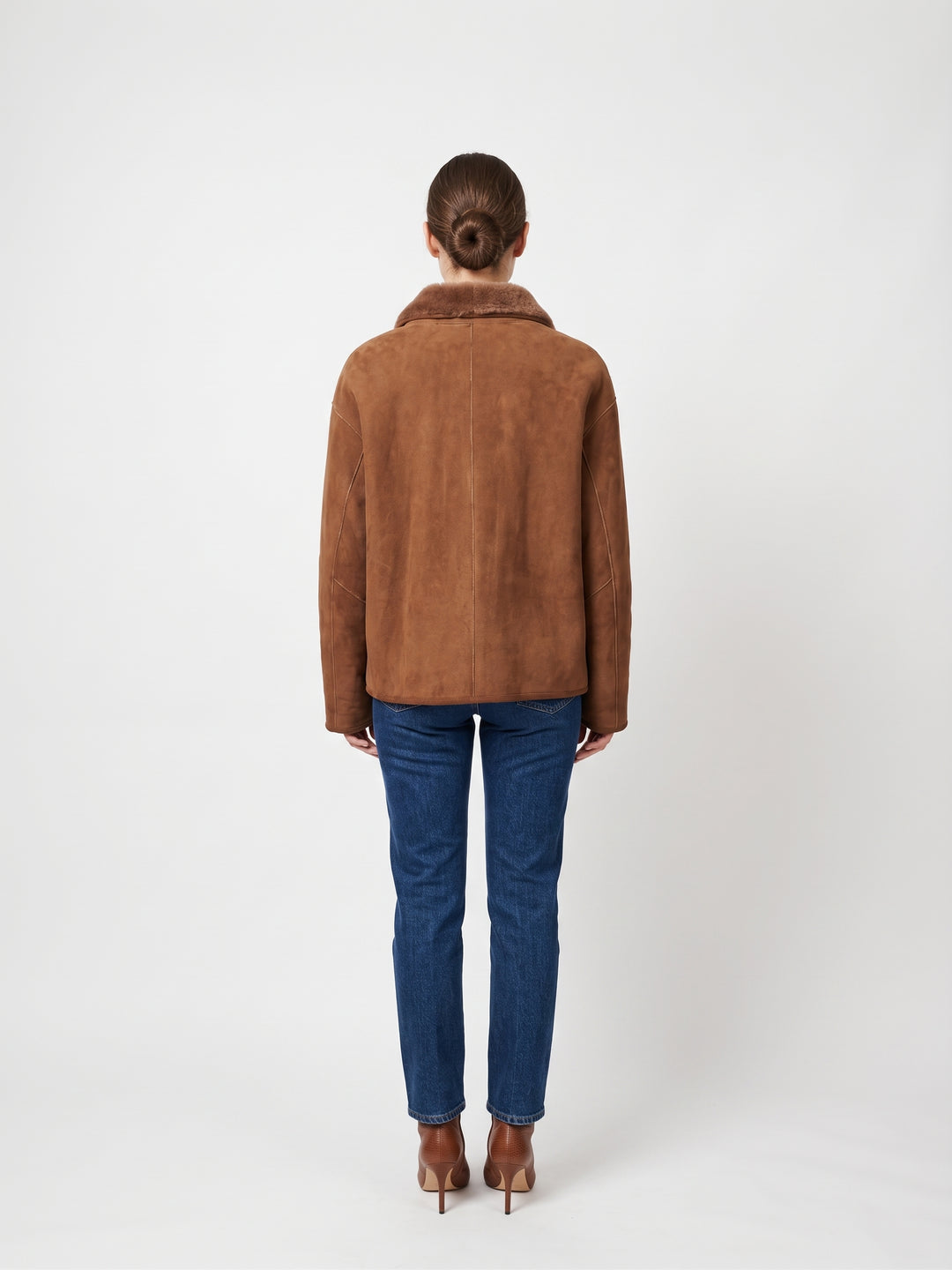 Jumana, 60 cm. - Collar - Ante Cordero - Mujer - Tabaco