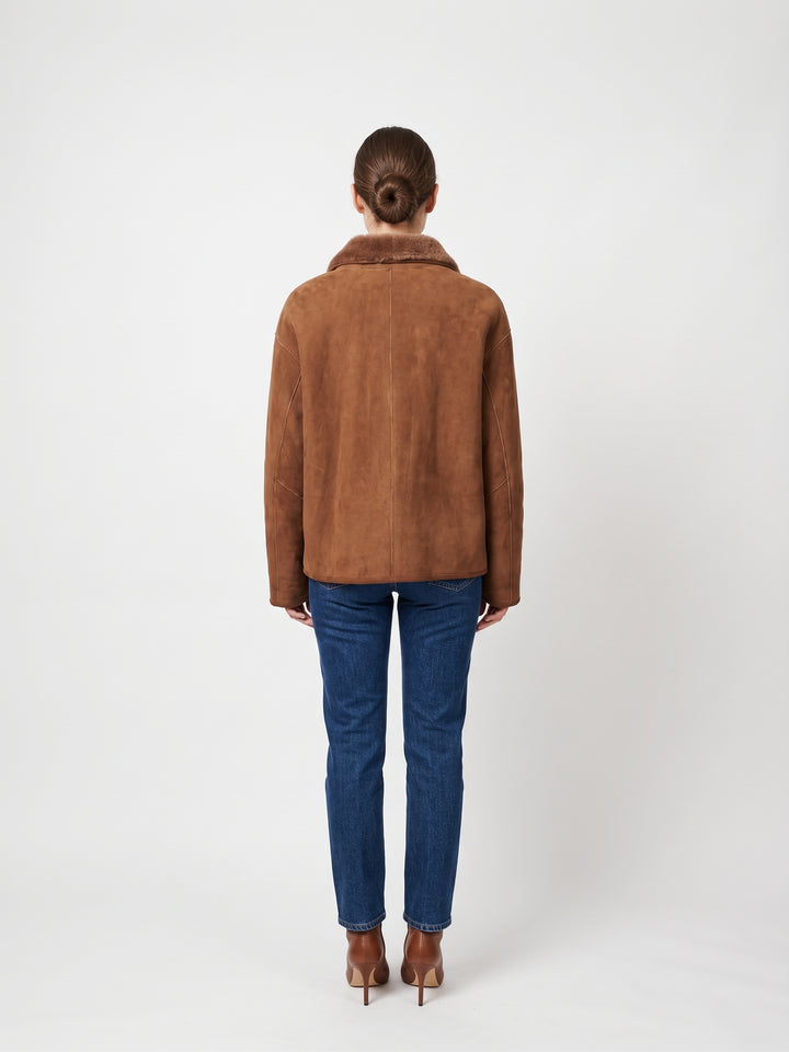 Jumana, 60 cm. - Collar - Ante Cordero - Mujer - Tabaco