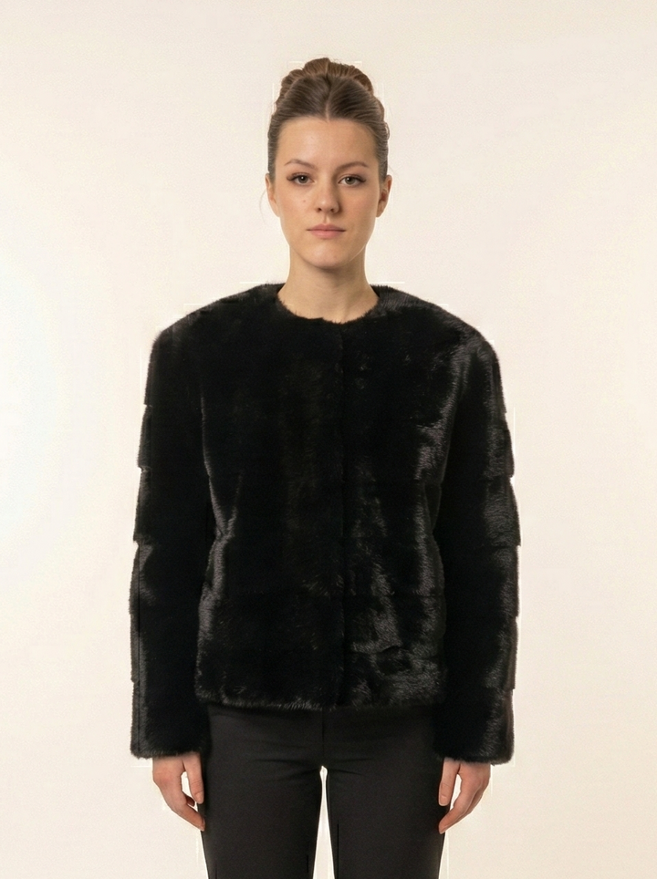 Asta, 60 cm. - Giacca di visone - Donna - Nera