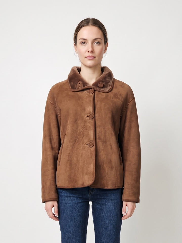 Jumana, 60 cm. - Collar - Ante Cordero - Mujer - Tabaco