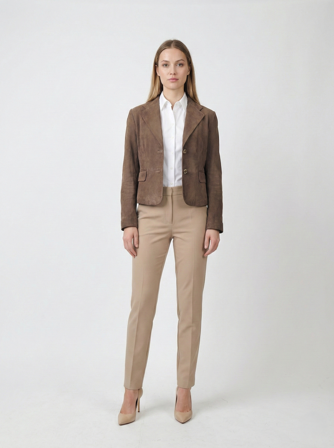 Ingria Blazer, 50 cm. - Gede ruskindslæder - Damer - Mørkegrøn