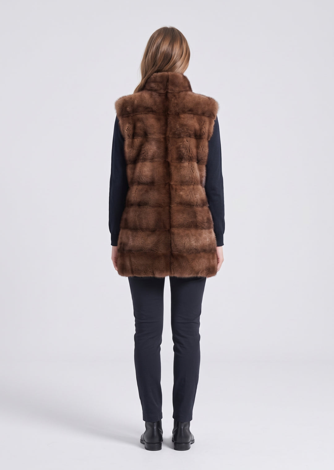 Gilet Nelly, 70 cm. - Vison - Femmes - Pastel