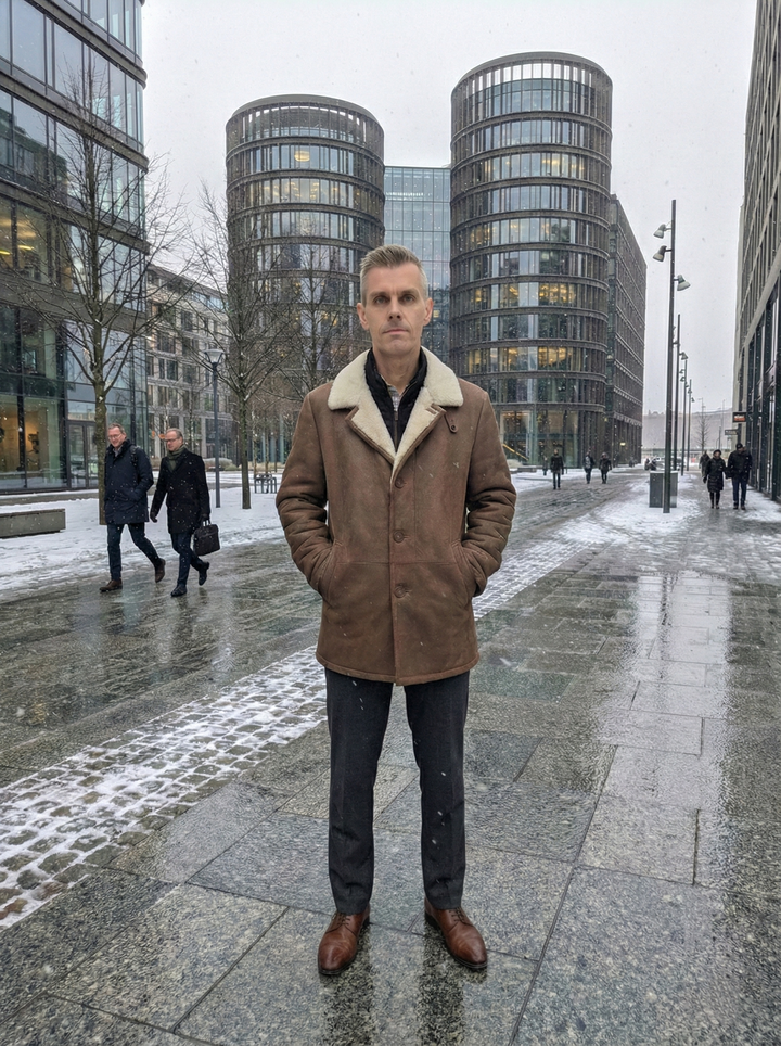 Cooper, 80 cm. - Collar - Nappa Lamb Crack - Man - Viskí