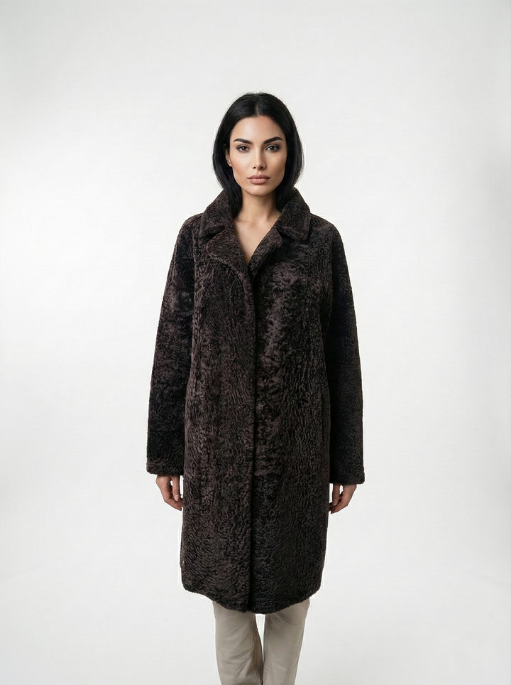 Izel, 95 cm. - Krage - Nappa Lamb - Dam - Brun