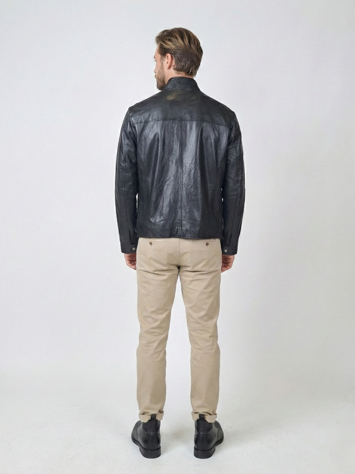 Herre 3535, 68 cm. - Lammelæder - Mand - Sort