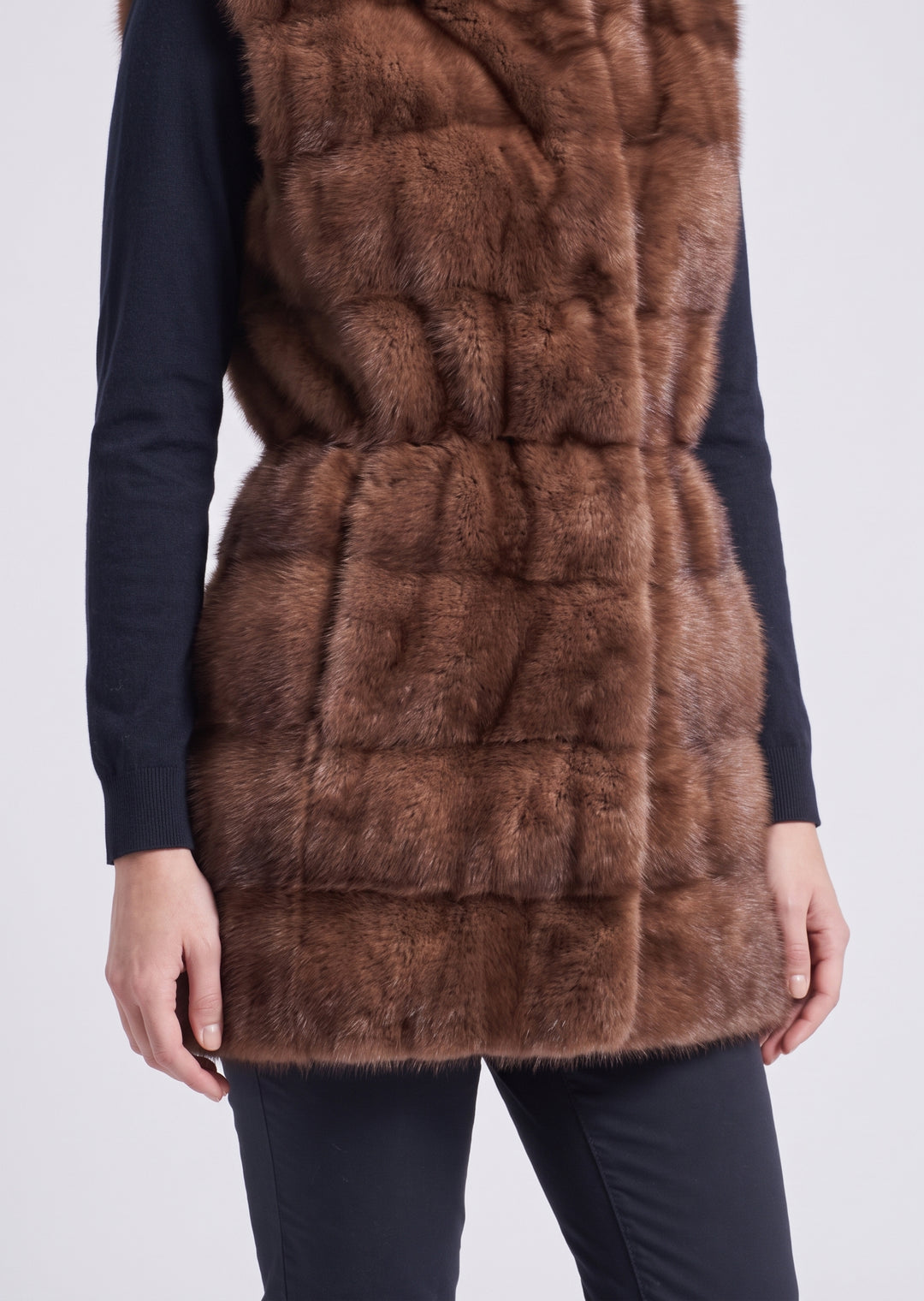Gilet Nelly, 70 cm. - Vison - Femmes - Pastel