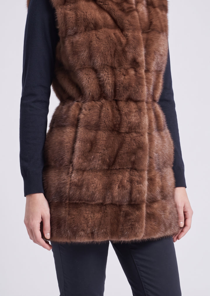 Gilet Nelly, 70 cm. - Vison - Femmes - Pastel