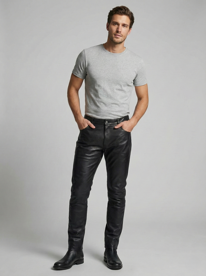 Jack Trouser Buffalo Skipper Leather - Man Brown