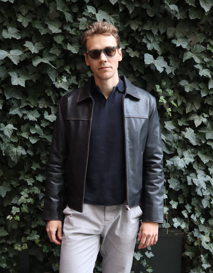 James Dean - Goat Rubbed Off Læderjakke - Mand - Sort