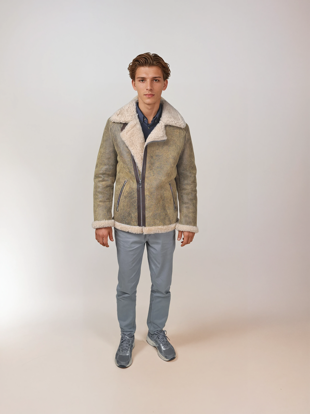 Irwing, 72 cm. - Lamb Crackle - Man - Beige