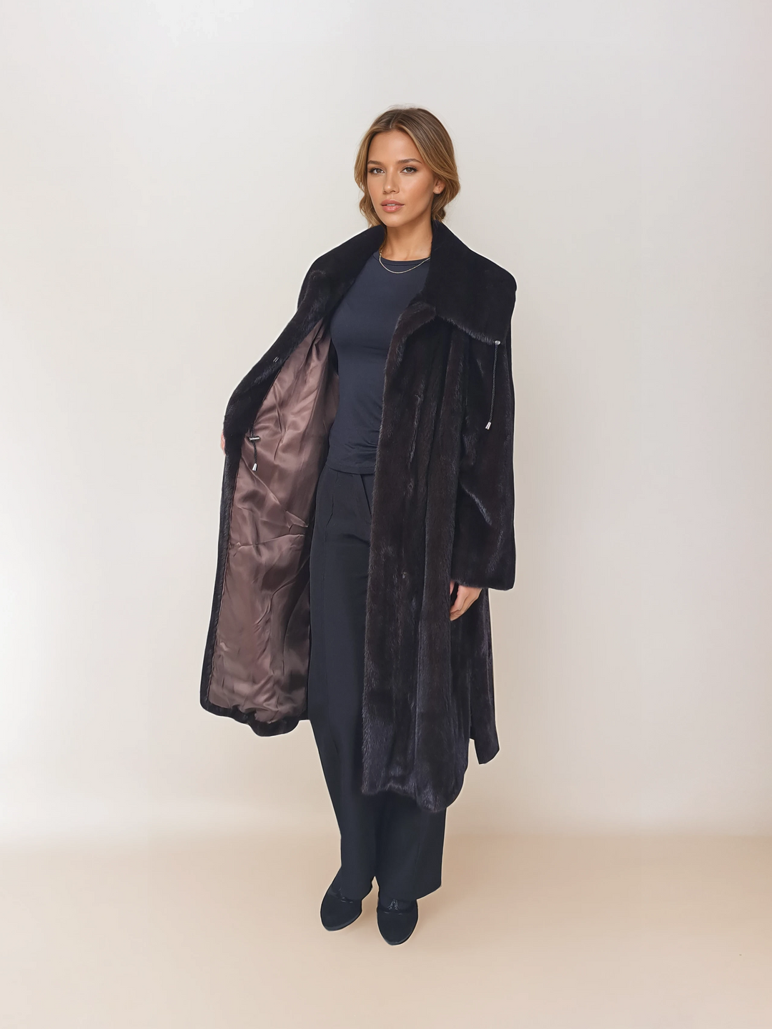 Alina, 110 cm. - Mink Let Out - Kvinder - Sort