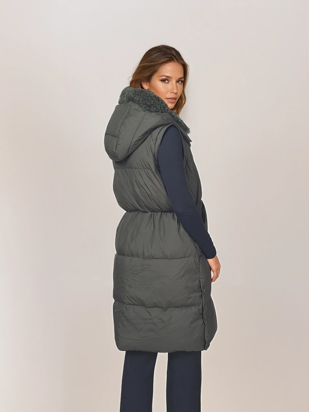 Kannerva, 98 cm. - Untuvatakki/liivi - Naiset - Army Green
