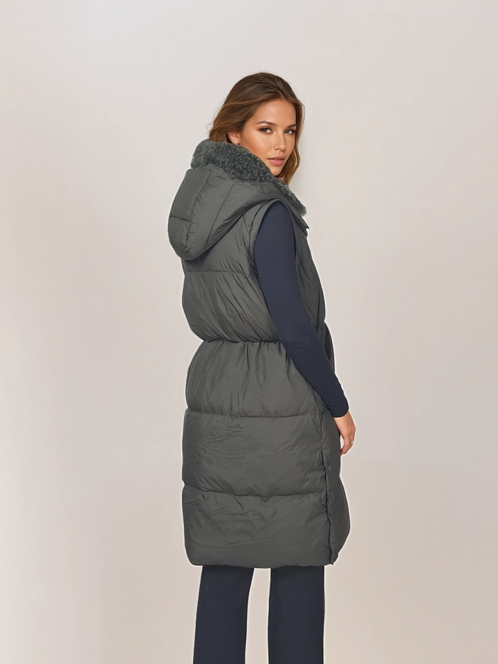 Kannerva, 98 cm. - Untuvatakki/liivi - Naiset - Army Green