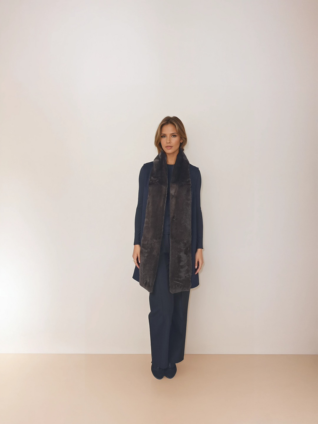 Isaline Vest, 85 cm.  - Uld & Cashmere - Damer - Navy