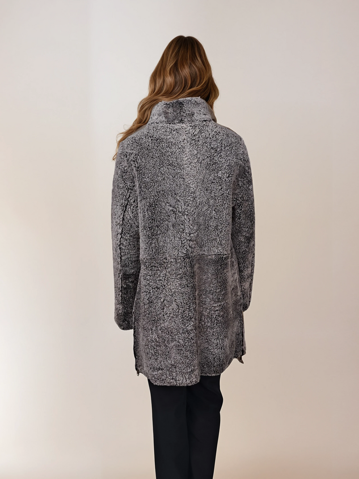 Onschuldig, 83 cm. - Kraag - Nappa Lamb Brisa - Dames - Donkerbruin
