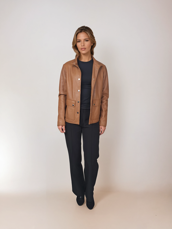 Ilina, 61 cm. - Lams Dior-leer - Dames - Karamel