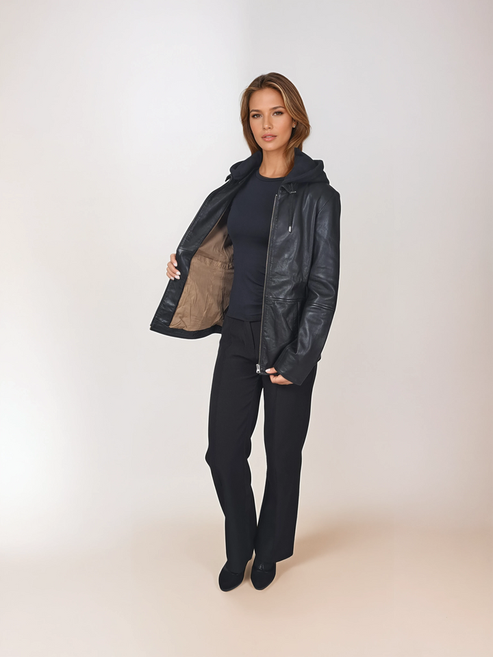Hollis, 65 cm. - Schafsleder - Damen - Schwarz