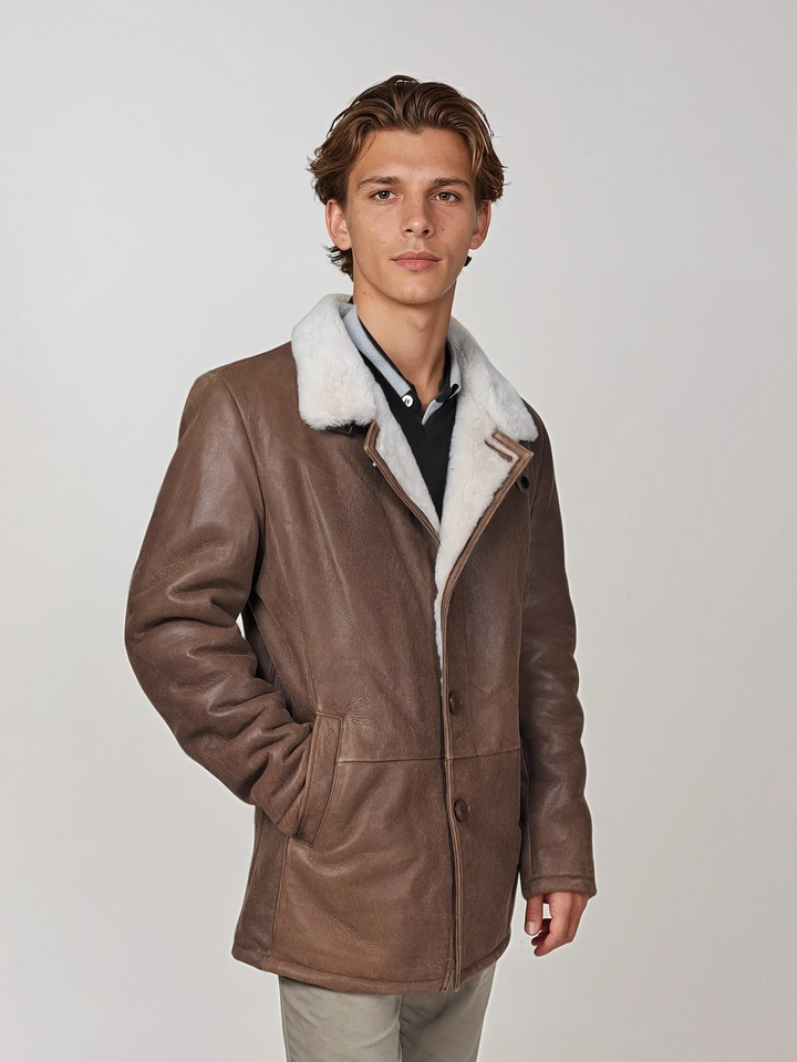Cooper, 80 cm. - Collar - Nappa Lamb Crack - Man - Viskí