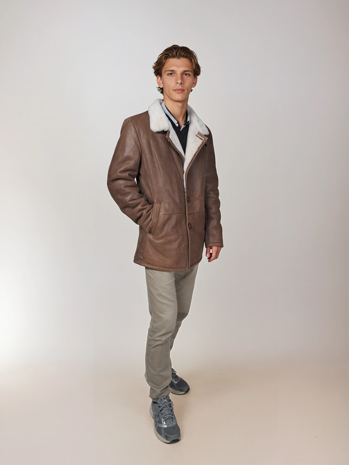 Cooper, 80 cm. - Collar - Nappa Lamb Crack - Man - Viskí